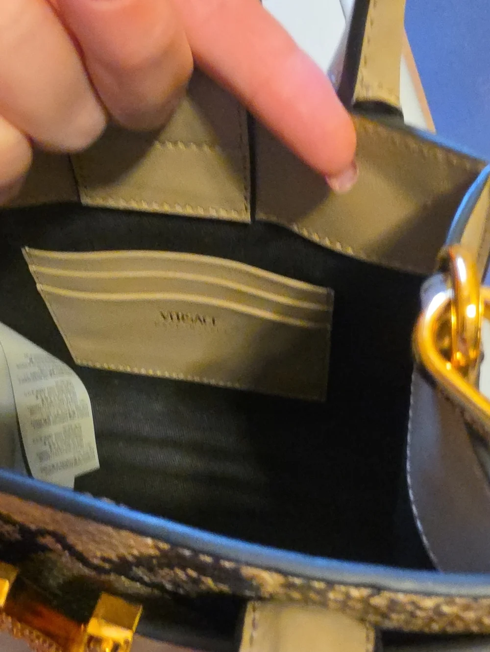 Versace Virtus Top-Handle 2Way Python Print Handbag EUC And COI
